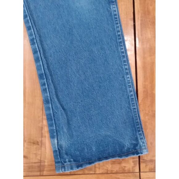 Wrangler Men Jeans Sz 36x32 Relaxed Fit Cotton Straight Leg Dark Wash Denim Blue - Picture 3 of 11